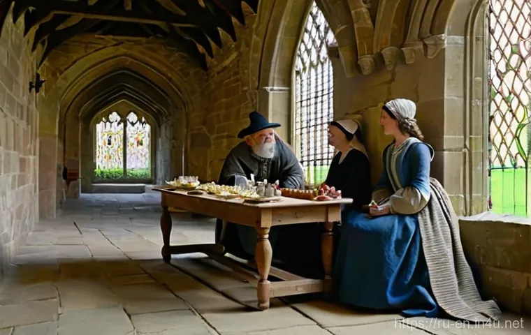 현대 영어의 확립 - **Medieval Linguistic Exchange:** A vibrant scene in a 9th-century Anglo-Saxon coastal village. A st...
