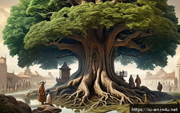 영어와 독일어의 관계 - A detailed historical illustration depicting the ancient Indo-European origins of English and German...